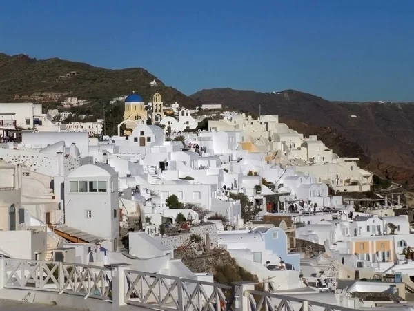 Wit Gekleurde Traditionele Stijl Architectuur Caldera Van Santorini Eiland Griekenland — Stockfoto
