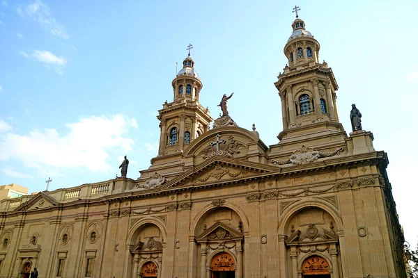 Catedral Metropolitana Santiago Impresionante Monumento Plaza Armas Santiago Chile América — Foto de Stock