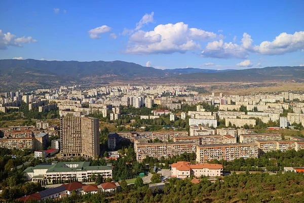 Panoramisch Uitzicht Vanuit Lucht Voorstad Van Tbilisi Gezien Vanuit Kroniek — Stockfoto