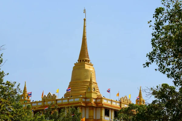 Nádherná Stupa Phu Khao Thong Nebo Golden Mount Wat Saket — Stock fotografie