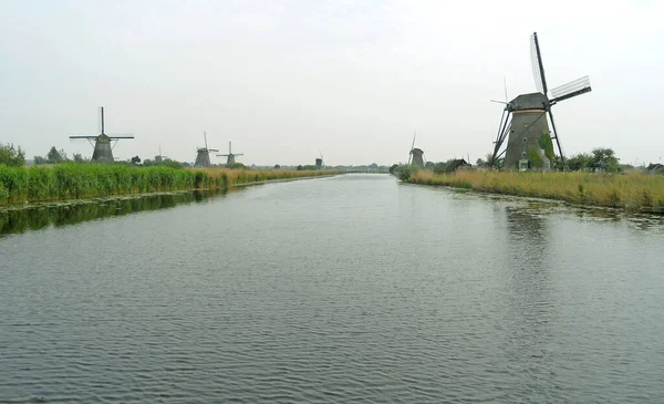 Historic Dutch Windmills Kinderdijk Netherlands —  Fotos de Stock