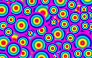 Çoklu renk daireli kusursuz desen çizimi