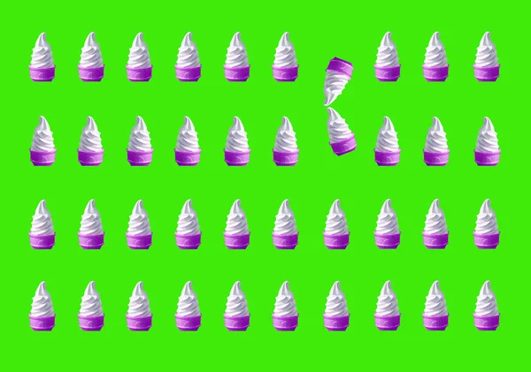 Стиль Поп Арта Бесшовная Мягкая Подача Мороженого Конусы Pattern Зеленом — стоковое фото