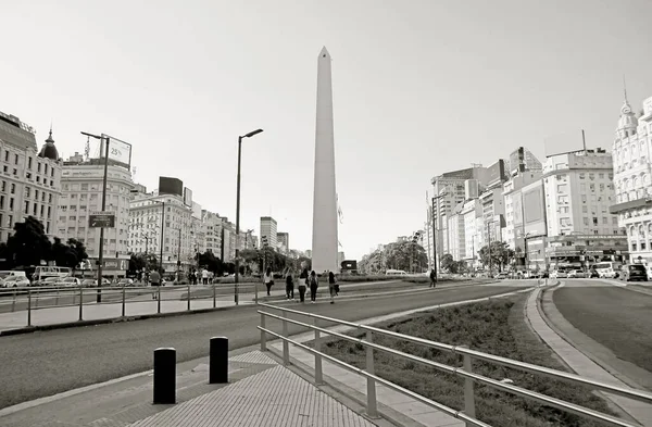 Ciudad Monocromática Buenos Aires Con Obelisco Distancia Argentina Sudamérica — Foto de Stock