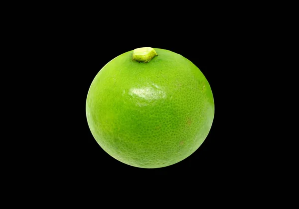 Closeup Vibrant Green West Indian Lime Isolated Black Background — Stock Photo, Image