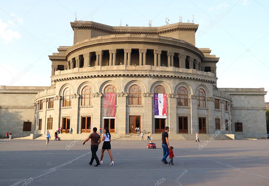 Yerevan Opera Theatre in Downtown Yerevan Officially Opened from 1933, Armenia