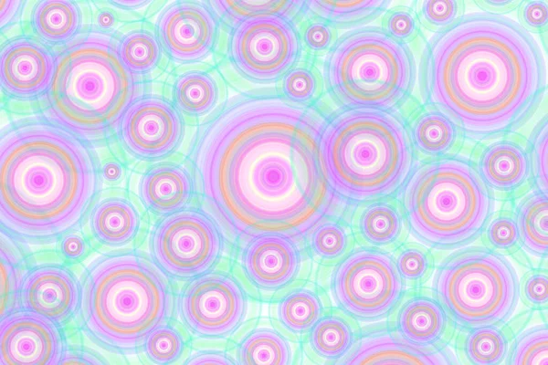 Pastelově Zelené Fialové Bezešvé Chaotické Kruhy Vzor Pro Abstraktní Pozadí — Stock fotografie