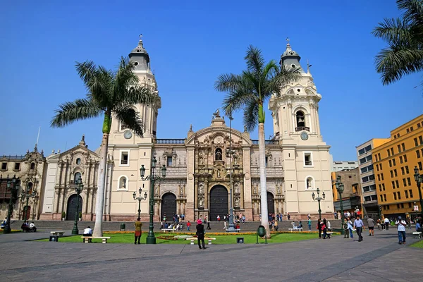 Catedral Basílica Lima Centro Histórico Lima Uno Los Impresionantes Patrimonio — Foto de Stock