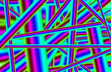 Çoklu neon renginin çizimi rastgele kesişen soyut çizgiler