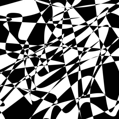 Soyut arkaplan için siyah ve beyaz kaotik şekiller ve çizgiler