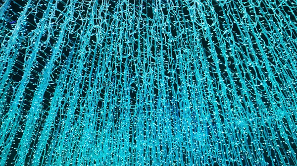 Vibrant Arctic Blue Oświetlone Światła Sufitowe String Tła Lub Sztandar — Zdjęcie stockowe