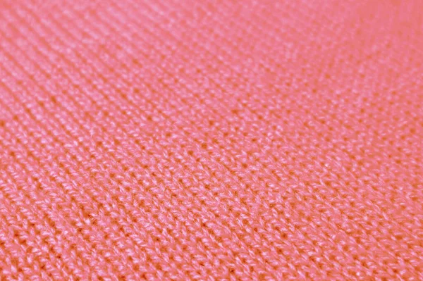Różowa Dzianina Coral Wełna Tkanina Ukośne Wzory Dla Abstrakcyjnego Tła — Zdjęcie stockowe