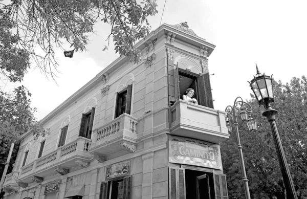 Monochrome Image Vintage Building Boca Neighborhood Buenos Aires Argentina South — стокове фото