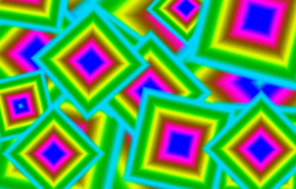 Neon Kleuren Geometrische Chaotische Vierkante Frames Patroon Voor Abstracte Achtergrond — Stockfoto