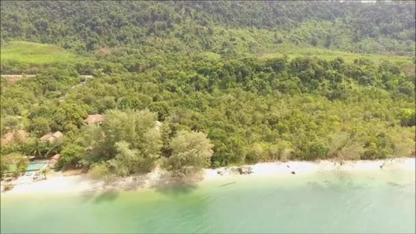 Vue Aérienne Magnifique Côte Est Thaïlande Forêt Tropicale Dans Province — Video
