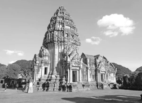 Monokrom Bild Prasat Hin Phimai Fantastisk Forntida Khmer Temple Complex — Stockfoto