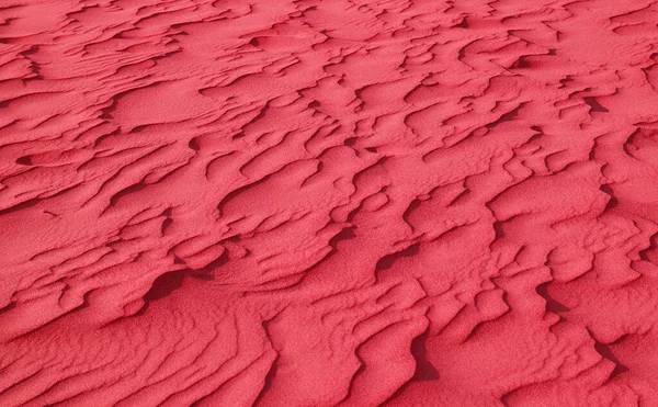Surreal Pop Art Styl Červené Barvy Pouštní Písek Zvlnění Vzory — Stock fotografie