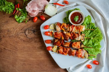 Izgara domuz Barbekü sos ile