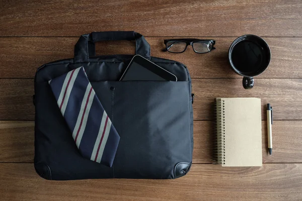 Men accessories on old wooden background, Business themes — Stock Photo, Image