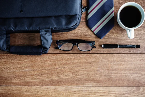 Men accessories on old wooden background, Business themes — Stock Photo, Image