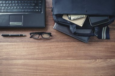 eski ahşap arka plan, iş temalar üzerinde erkek aksesuarları