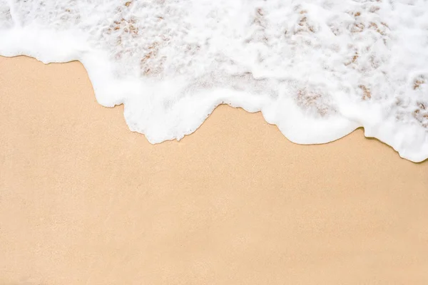 Mjuk Ocean Våg Tropisk Sandstrand Sommar Bakgrund Med Kopia Utrymme — Stockfoto