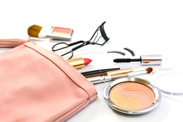 Trucco borsa con cosmetici — Foto Stock