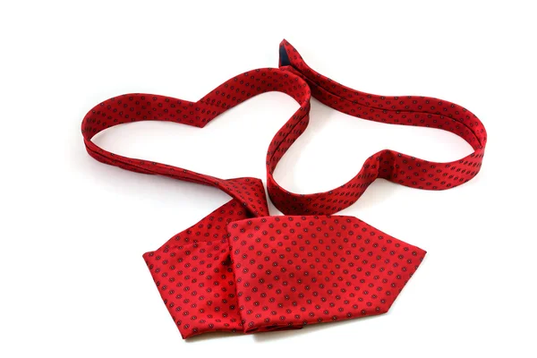 Cravatta rossa formando due cuori — Foto Stock