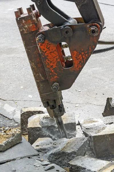 Jackhammer på byggnadsplatsen — Stockfoto