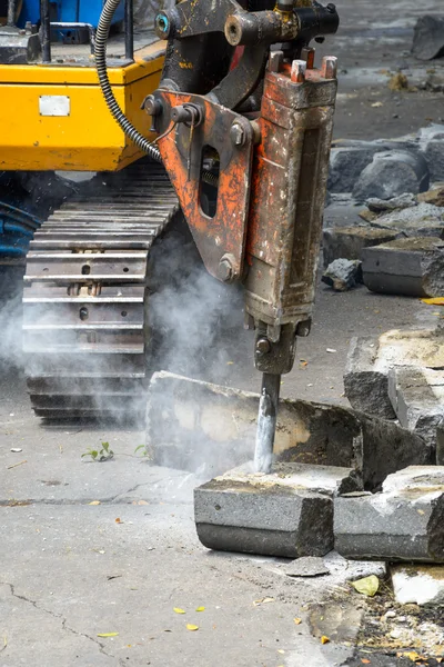 Jackhammer di lokasi bangunan — Stok Foto