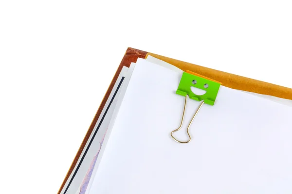 Documents with binder clips — Stock Photo, Image