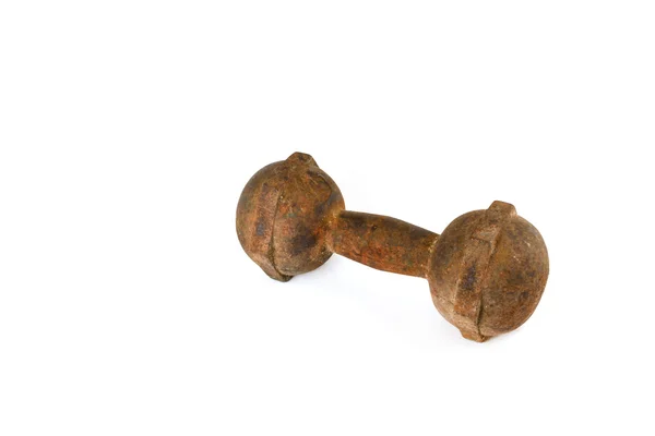 Old rusty dumbbell — Stock Photo, Image