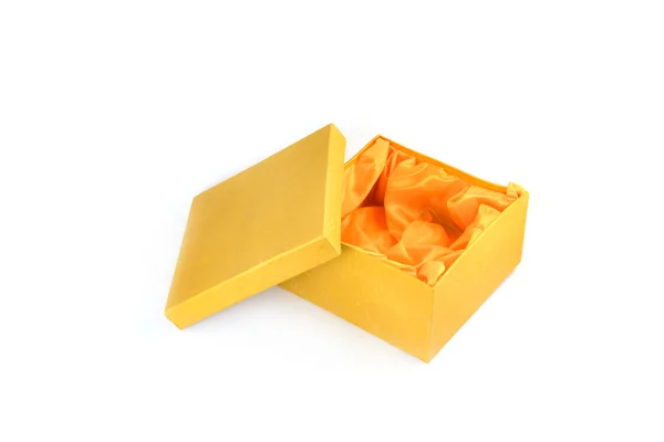 Gold box isolated — Stock Photo, Image