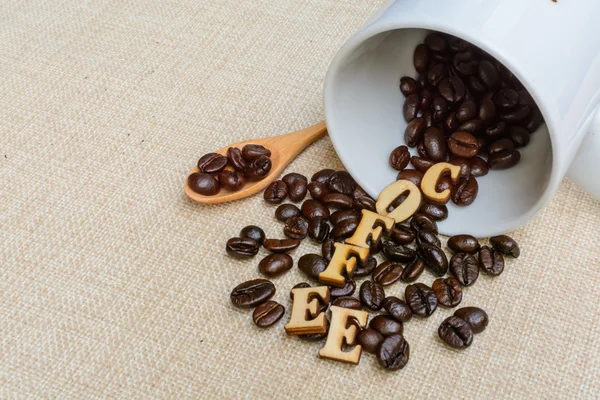 Taza de café y frijol —  Fotos de Stock