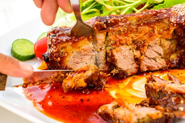 Barbecued pork spare ribs — Stock Photo, Image