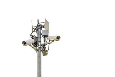 Cctv güvenlik üzerinde beyaz izole