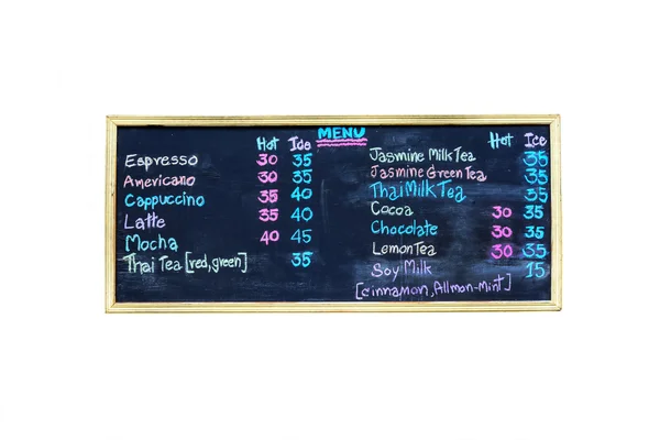 Coffee shop menüben táblára — Stock Fotó