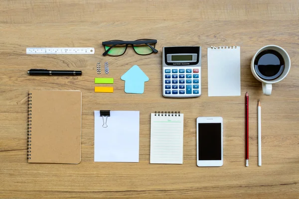 Office supply and Cup of coffee — Stock Photo, Image