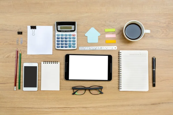 Office supply and Cup of coffee — Stock Photo, Image