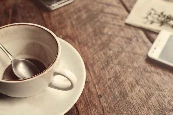 Csésze kávé, Vintage stílusú — Stock Fotó