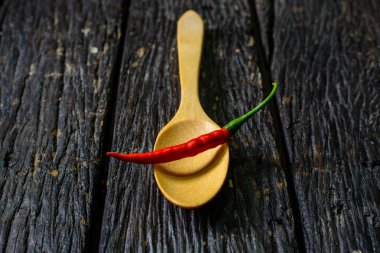 Bir kaşık biber biber yakın çekim