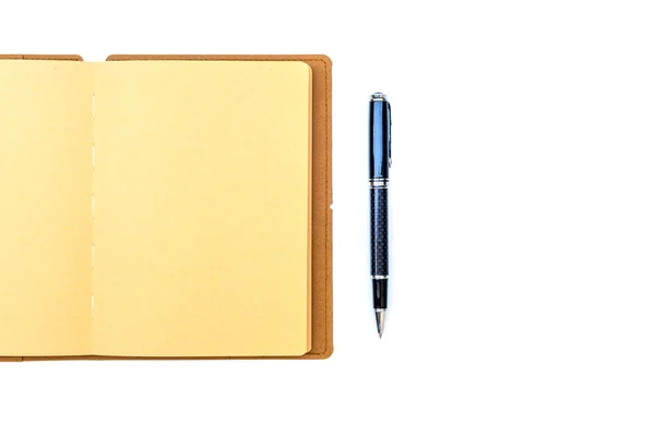 Close up of blank brown notebook — Stock Photo, Image