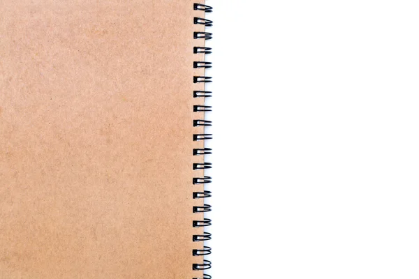Gros plan du carnet marron avec spirale — Photo