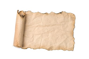 beyaz izole eski kağıt kaydırma