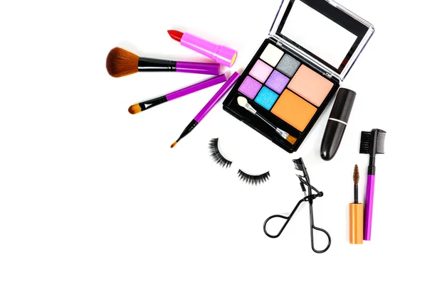 Make up cosmetic and brushes isolated — Stock Photo, Image