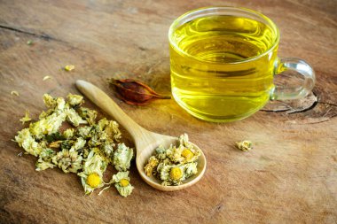 Eski ahşap Çin Chrysanthemum çayı