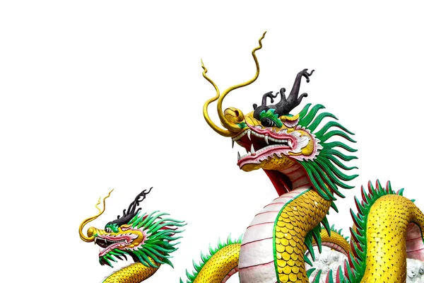 Chinese dragon statue isolated on white — Stock Photo, Image