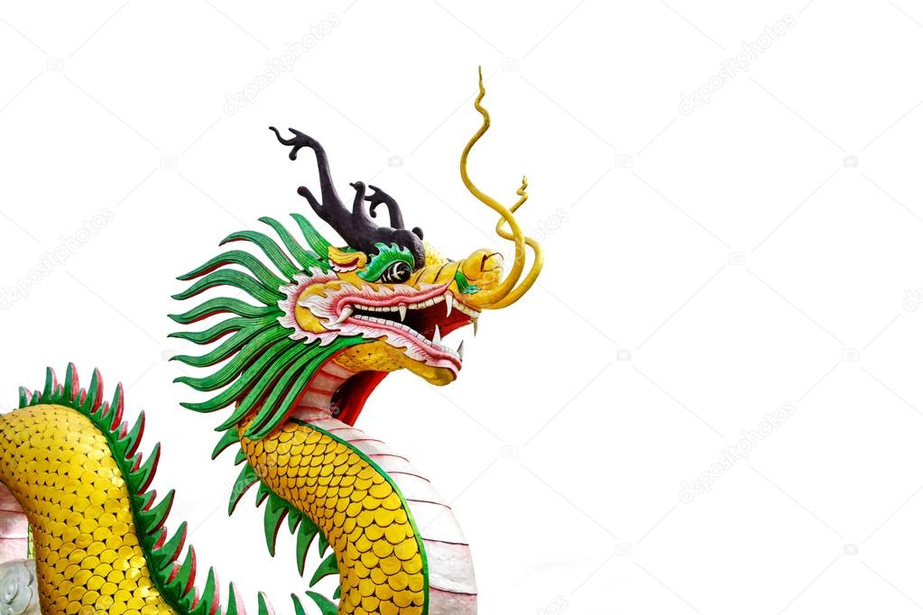 Chinese dragon statue isolated