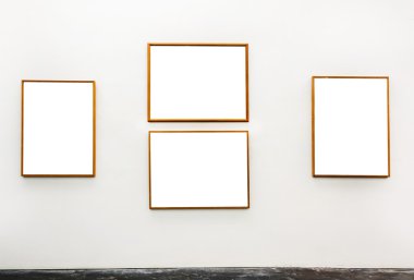 Blank frames on the wall at museum