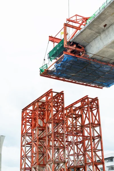 Construction of a mass transit skytrain line — Stock Photo, Image